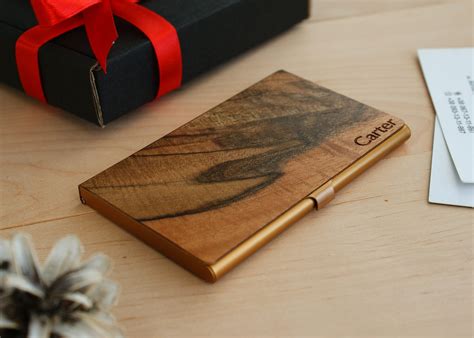 Wood Business Card Holder Personalized Wooden Business Card - Etsy Canada