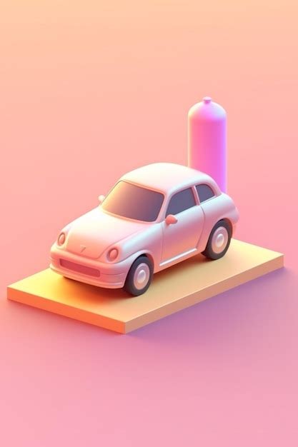 Premium AI Image | A car with a kevlar on the bumper is on a pink background.