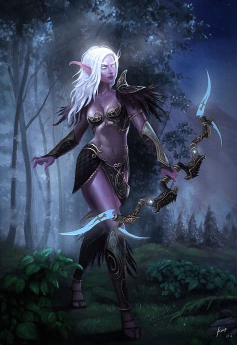 Warcraft art, Night elf, Fantasy art