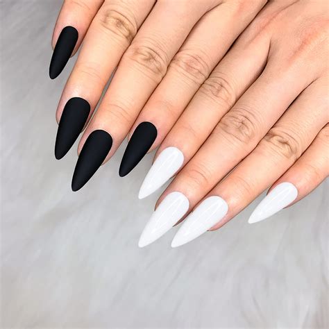 Black Matte Stiletto Nail Designs