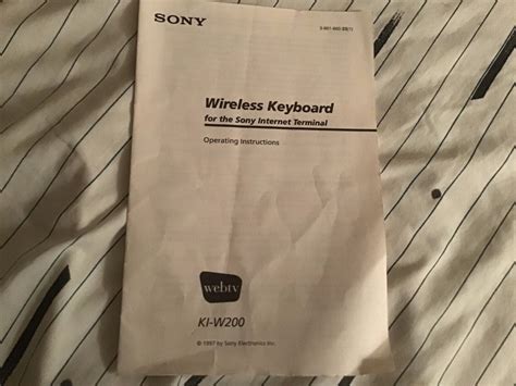 Sony Webtv Keyboard Rare With Instructions Manual | eBay