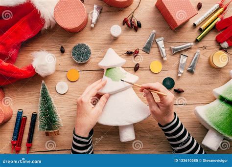 Creative Diy Craft Hobby, Making Christmas Tree Decoration Stock Image - Image of craft ...