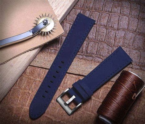 FOSSIL GEN 5 | Genuine Leather Watch Bands | Blue