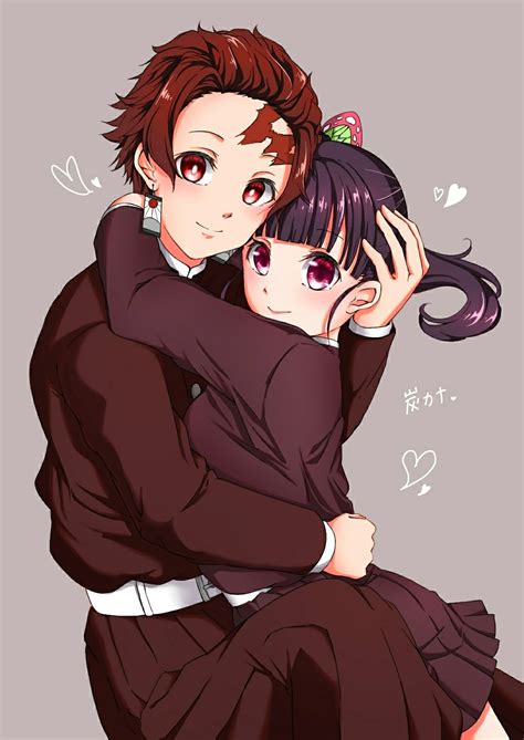 kamado tanjirou and tsuyuri kanao (kimetsu no yaiba) drawn by fudepe ...