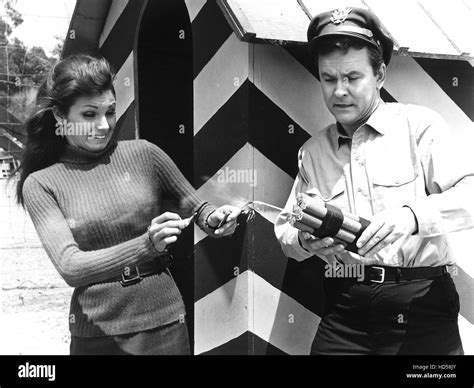 HOGAN'S HEROES, Angela Dorian (aka Victoria Vetri), Bob Crane, in Season 3 episode 'The ...