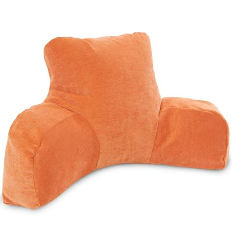 Majestic Home Goods Indoor Orange Villa Velvet Reading Pillow with Arms ...