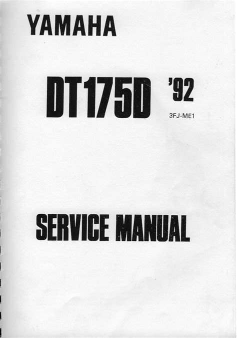 1992 Yamaha DT175 Service & Repair Manual Download - Tradebit