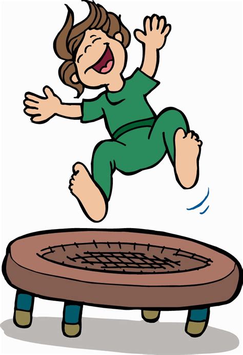 Kids Jumping On Trampoline Clipart