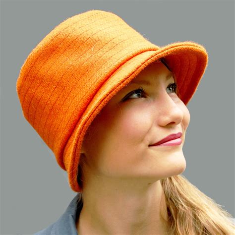 Womens Orange Bucket Hat Harris Tweed Hat Wool Fashion Hat - Etsy Canada