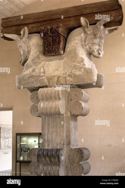 Capital from the audience hall of the Palace of Darius I (Susa). 6th century BC. Louvre Museum ...