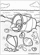 Beach And Sea Shell Coloring Page  Free Printable Pages sketch template