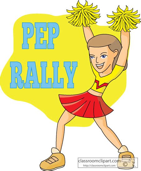 Cheerleading Clipart - cheerleader-at-pep-rally-clipart - Classroom Clipart