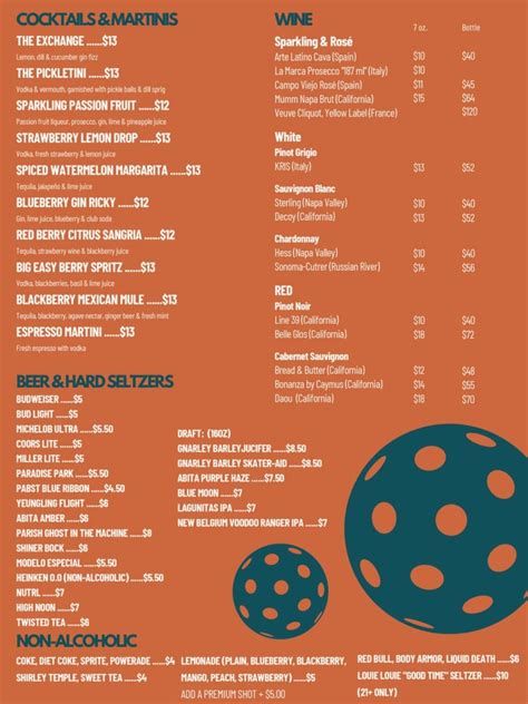 Food & Drink Menu - The Exchange NOLA