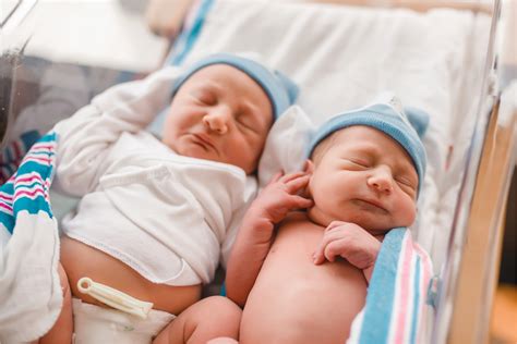 Newborn Twin Babies In Hospital