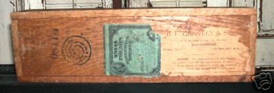 RARE PRIMITIVE WOODEN TOBACCO BOX SLIDING TOP DATED EXC | #33183123