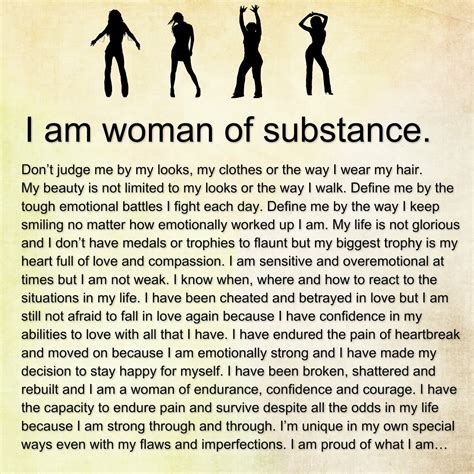 Awesome Quotes: I Am A Woman Of Substance.