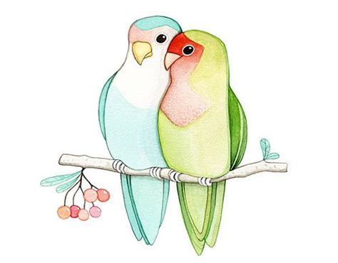 Love birds | Watercolor bird, Bird drawings, Love birds drawing