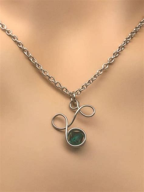 Birthstone Initial Necklace/stainless Steel/initial Necklace/name ...