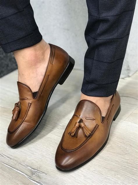 Tassel Leather Brown Loafers – brabion Brown Shoes Outfit, Loafers Men ...