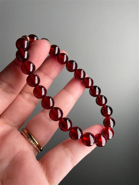 HQ Deep Orange Garnet Bracelet - Etsy