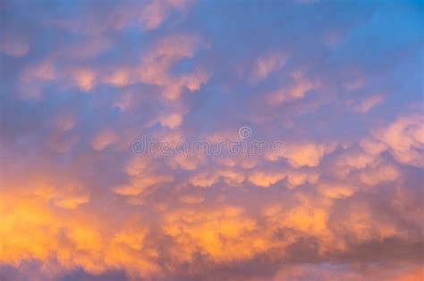 Panorama of Morning Sunrise with a Perfect Colorful Sky and Heavenly Clouds Stock Photo - Image ...