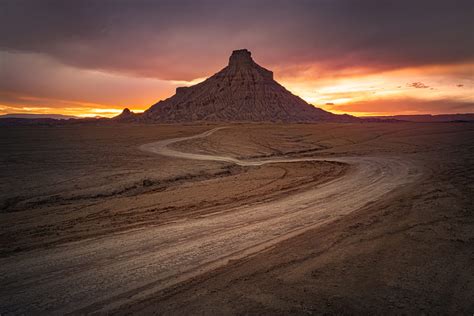 Factory Butte at Sunset, Utah, USA