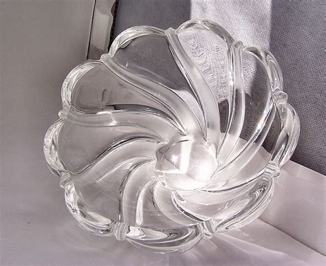 Vintage Mikasa Lead Crystal Glass Bowl Frosted Swirl Vintage | Etsy