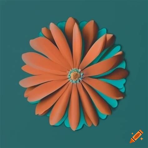 Minimal orange flower pattern