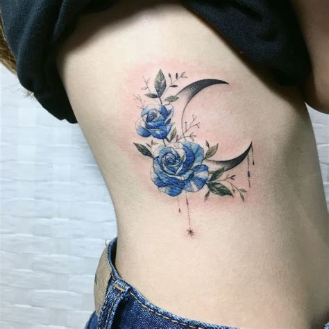 rose moon💙 Done at @latebird_tattoo . . . #애리타투 #tattoo #tattoos #tattooed #moontattoo # ...