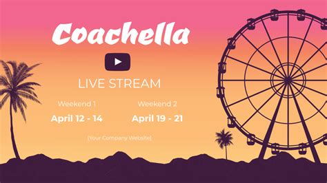 Coachella Youtube Livestream Schedule Template - Edit Online & Download Example | Template.net