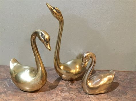 Brass Swans Set of 3 Vintage Brass Swans Copper Swans - Etsy | Vintage brass, Brass, Vintage