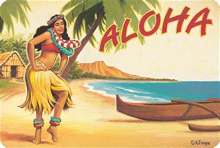 Hawaiian Vintage Postcard - Aloha - IslandArtStore.com