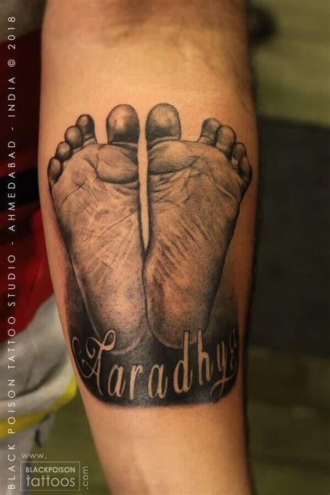 Baby Footprint Tattoo best tattoo studio in india black poison tattoo studio