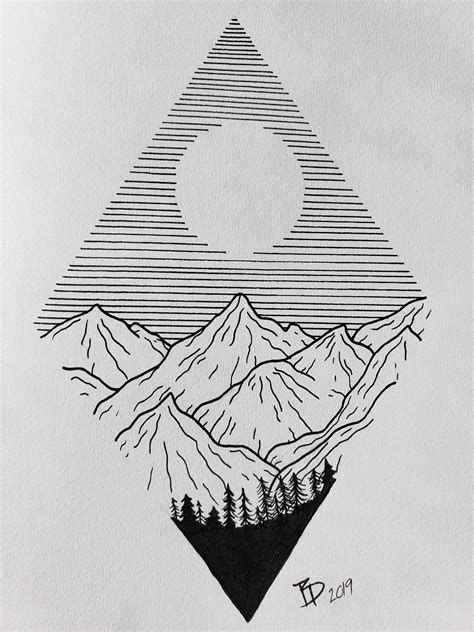 A nice simple mountain design I did that I'll be tattooing this weekend Drizzzy_drape | Art ...