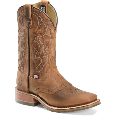 Double H Men's Square Toe Western Ropers - Brown | elliottsboots