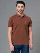 Red Tape Solid Men Polo Neck Brown T-Shirt - Buy Red Tape Solid Men Polo Neck Brown T-Shirt ...