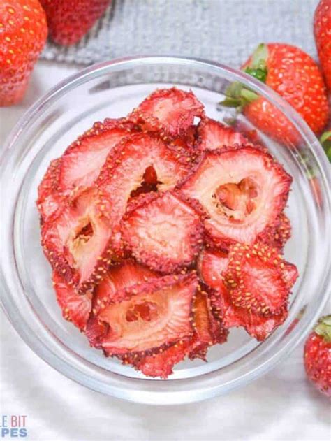 Dried Strawberries in Air Fryer | Little Bit Recipes