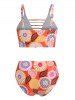 Plus Size Lattice Ethnic Print Bikini Swimwear [41% OFF] | Rosegal