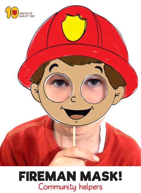 Fireman Mask Template Crafts Fir Kids, Fall Arts And Crafts, Fireman ...