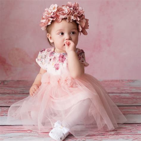 Sofija - Pink Tulle Baby Dress | Childrensalon