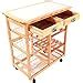 Amazon.com: Teeker Rolling Wood Kitchen Island Storage Trolley Utility Cart Rack w/Storage ...