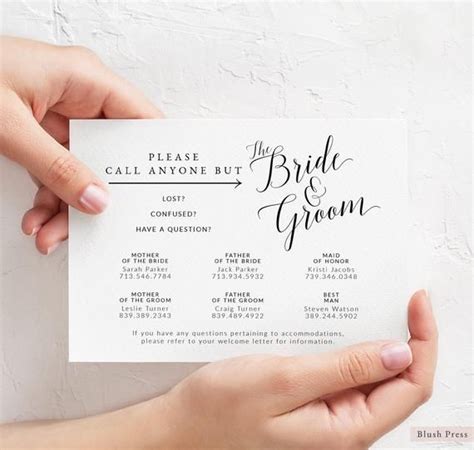 Call Anyone But the Bride and Groom Card Template Wedding | Etsy in ...