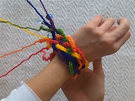 Crochet Patterns Galore - Rainbow Braid Bracelet