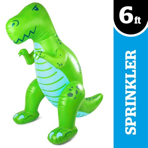 BigMouth Inc. Huge Green Dinosaur Yard Sprinkler - Ginormous 6 Foot Inflatable Sprinkler, Easy ...