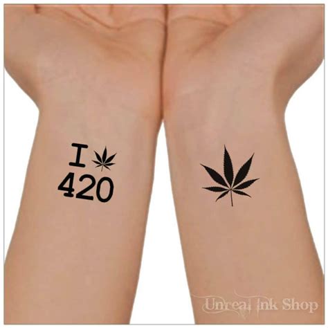 Temporary Tattoo 420 Marijuana Cannabis Waterproof Ultra Thin Realistic Fake Tattoos - Etsy