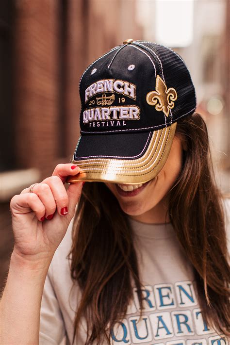 2019 French Quarter Festival Women's 'Who Dat' Black & Gold Snapback Hat – French Quarter ...