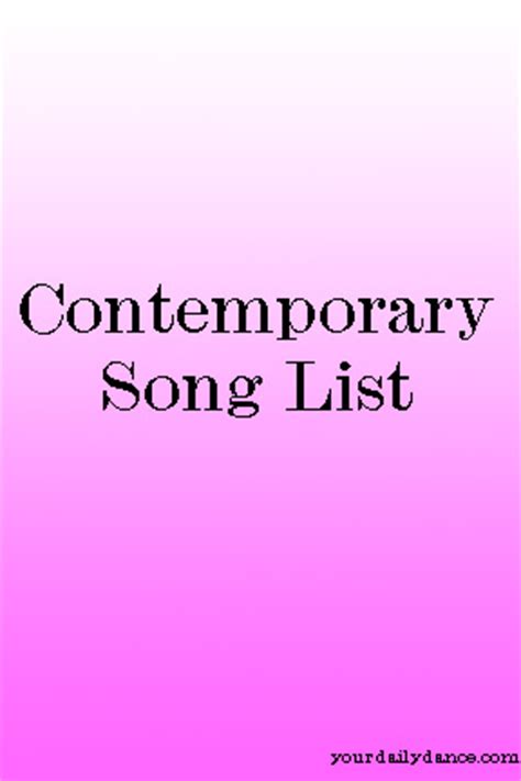 Contemporary Songs - Your Daily Dance