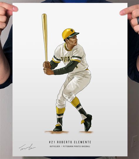 Roberto Clemente Pittsburgh Pirates Baseball Illustrated Print | Etsy in 2020 | Pittsburgh ...