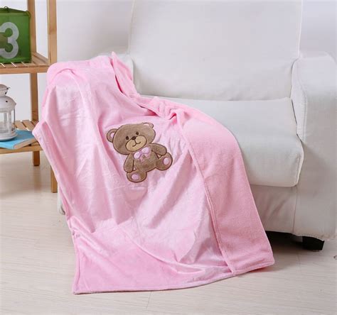 24 Units of Teddy Bear Baby Blanket In Pink - Micro Plush Blankets - at ...