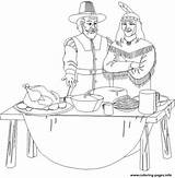 Pilgrim And Indian Thanksgiving S Children34cb Coloring Page Printable sketch template